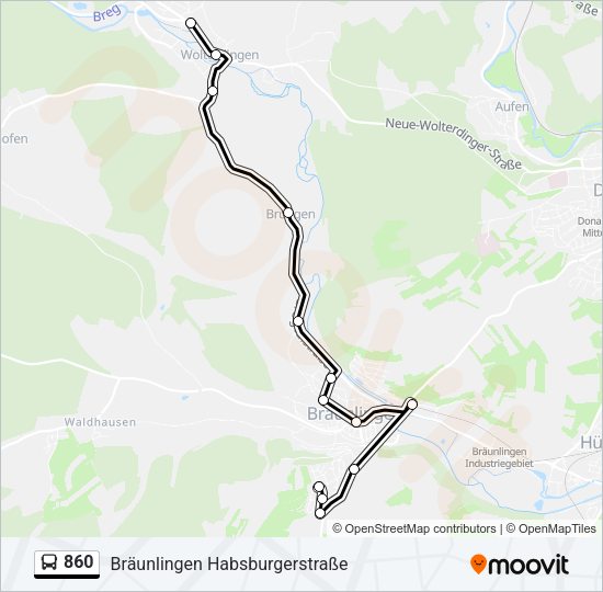 Автобус 860: карта маршрута