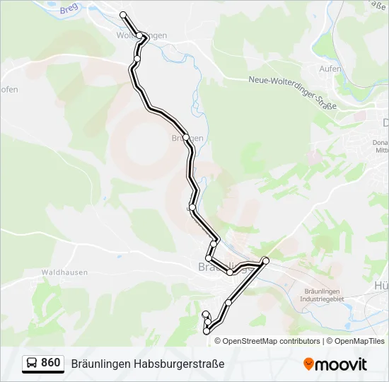 860 Bus Line Map