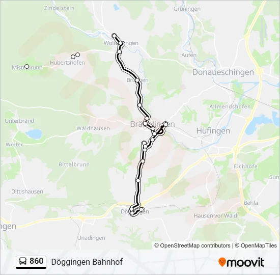 860 Bus Line Map