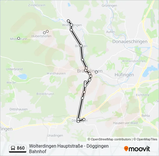 860 Bus Line Map