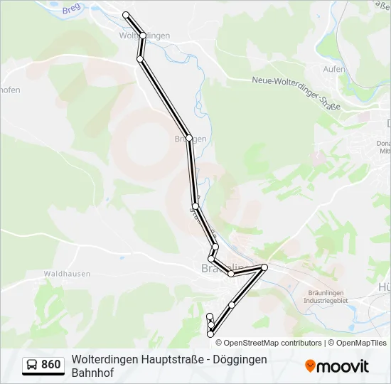 860 Bus Line Map