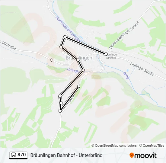 870 Bus Line Map