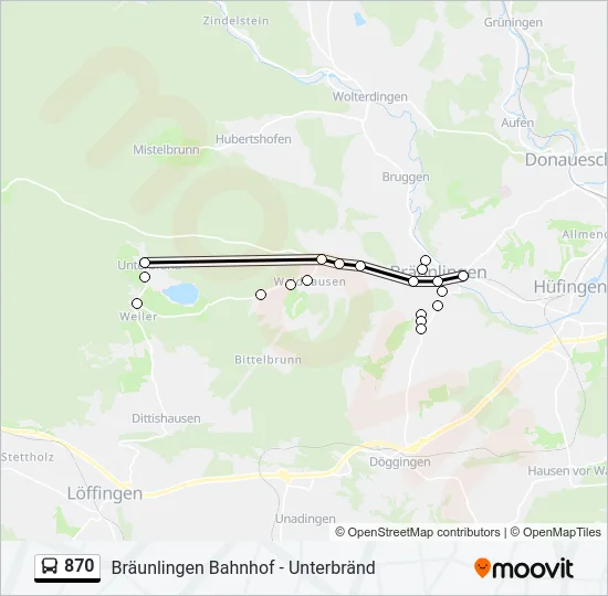 870 Bus Line Map