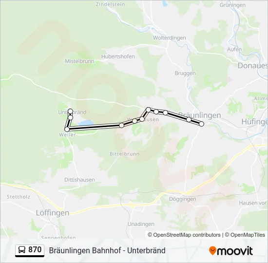 870 Bus Line Map