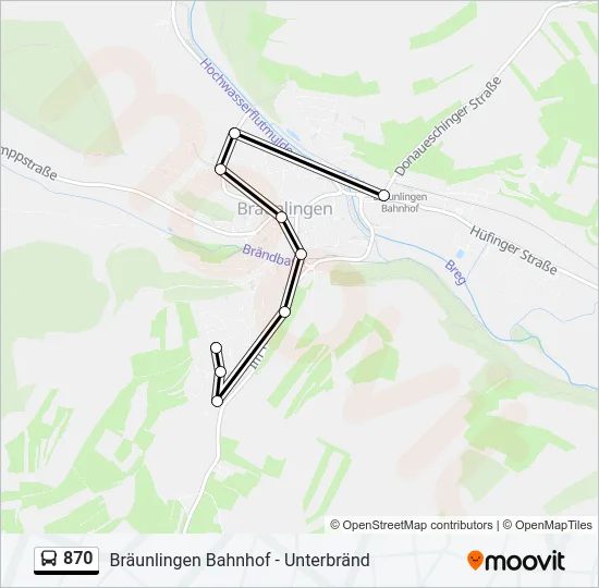 870 Bus Line Map