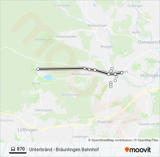 870 Bus Line Map