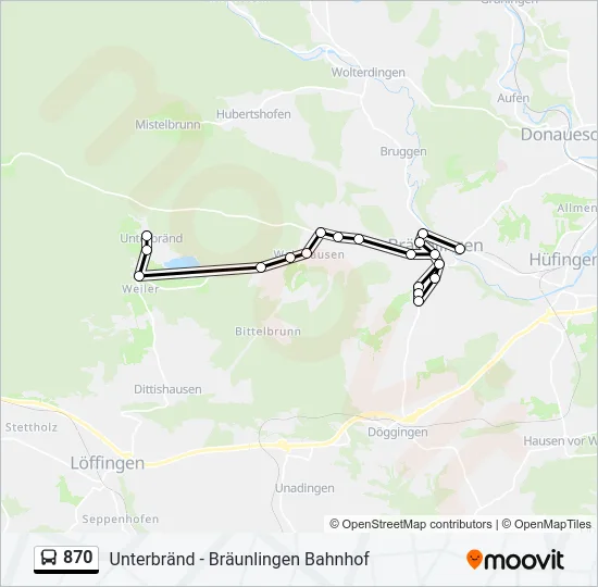 870 Bus Line Map