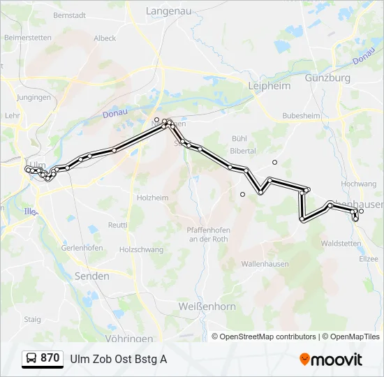 870 Bus Line Map