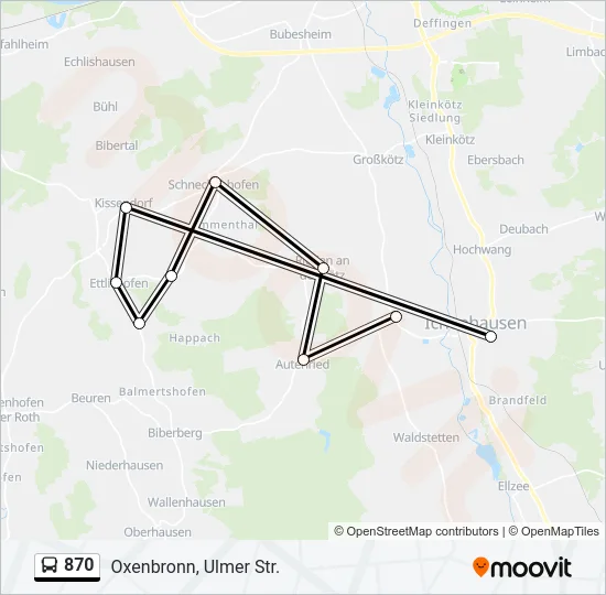 870 Bus Line Map