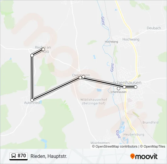 870 Bus Line Map