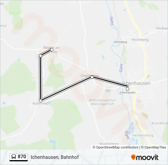 870 Bus Line Map