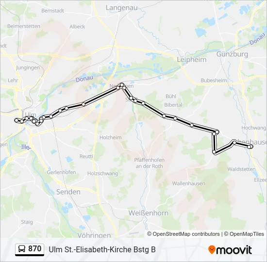 870 Bus Line Map