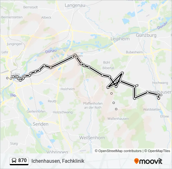 870 Bus Line Map