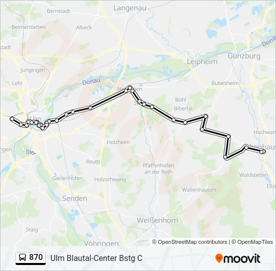 870 Bus Line Map