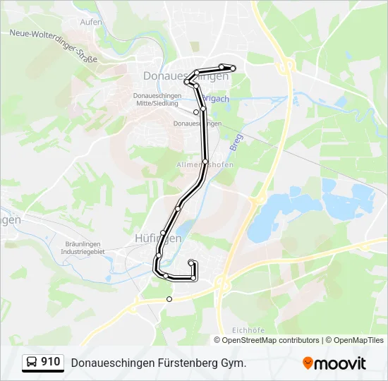 910 Bus Line Map