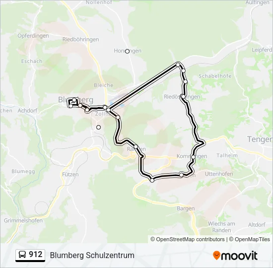 912 Bus Line Map
