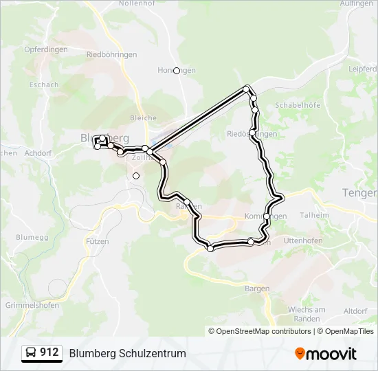 912 Bus Line Map