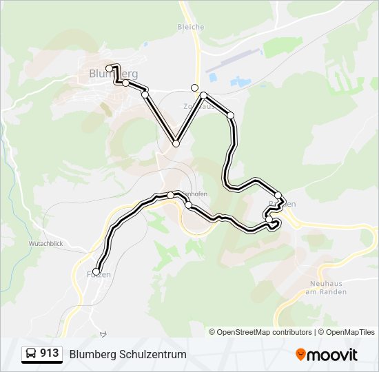 913 Bus Line Map