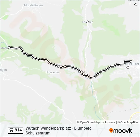 914 Bus Line Map