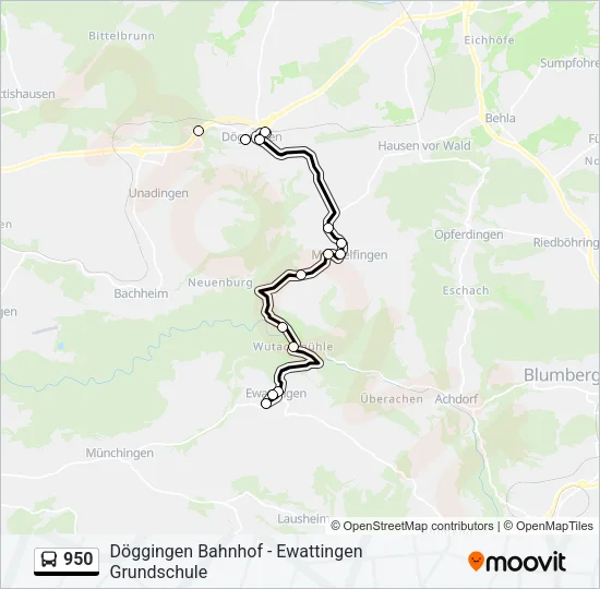950 Bus Line Map
