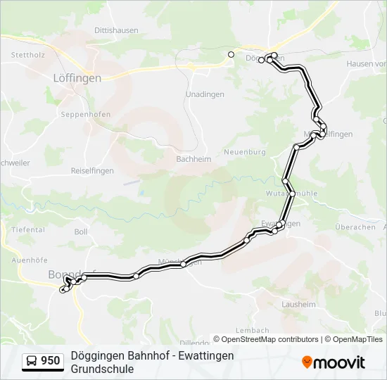 950 Bus Line Map