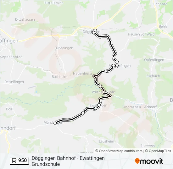 950 Bus Line Map