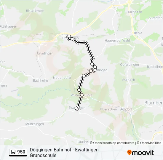 950 Bus Line Map