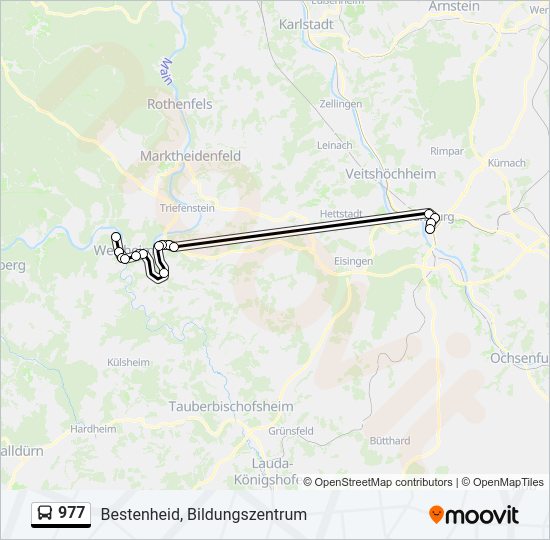 Автобус 977: карта маршрута
