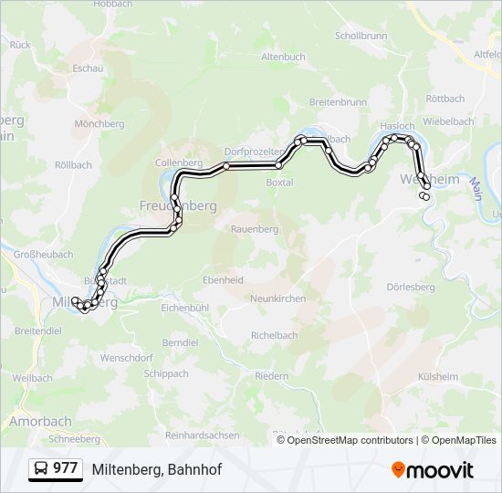 Автобус 977: карта маршрута