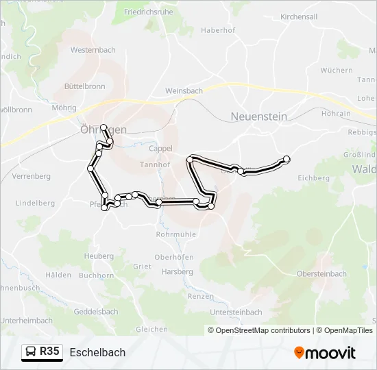 R35 Bus Line Map