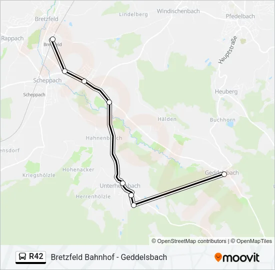 R42 Bus Line Map
