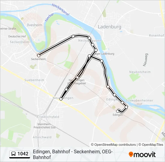 1042 Bus Line Map