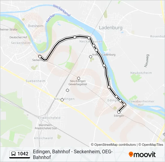 1042 Bus Line Map
