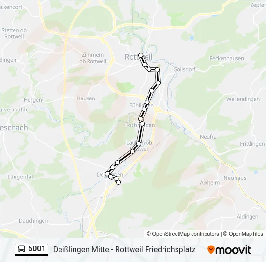 5001 Bus Line Map