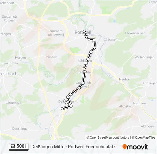 5001 Bus Line Map