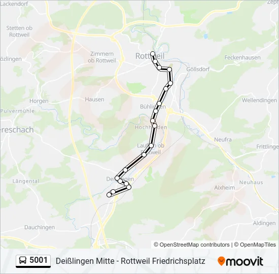 5001 Bus Line Map