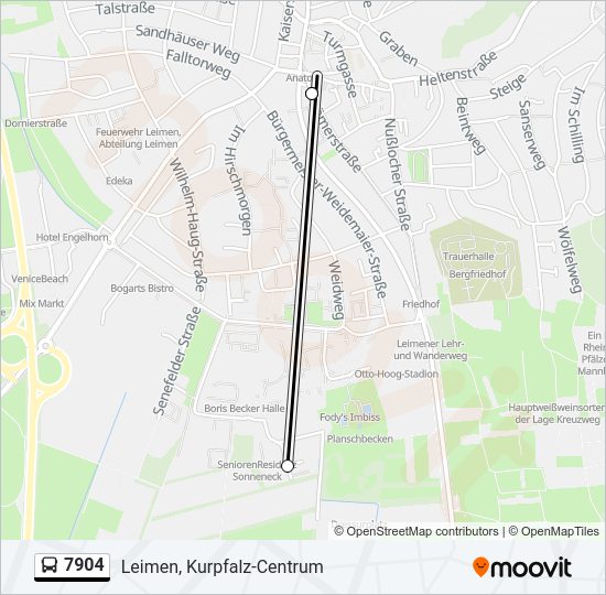 Автобус 7904: карта маршрута