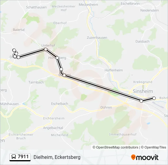 7911 Bus Line Map