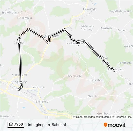 7960 Bus Line Map