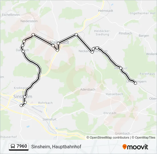 7960 Bus Line Map