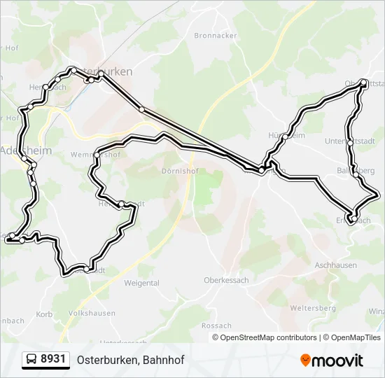 8931 Bus Line Map