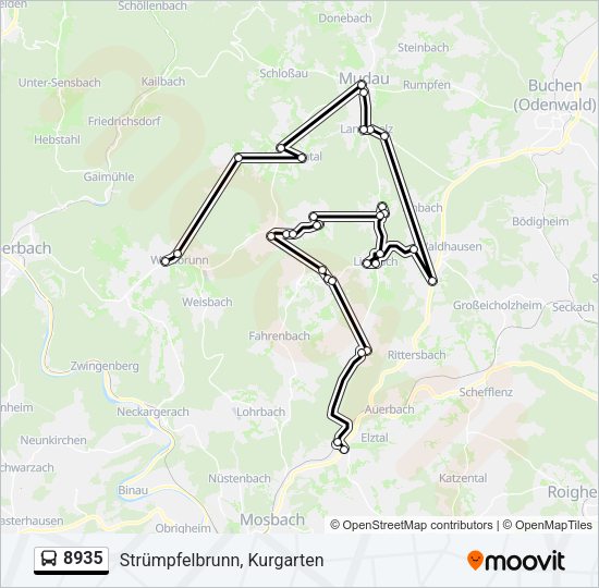 Автобус 8935: карта маршрута