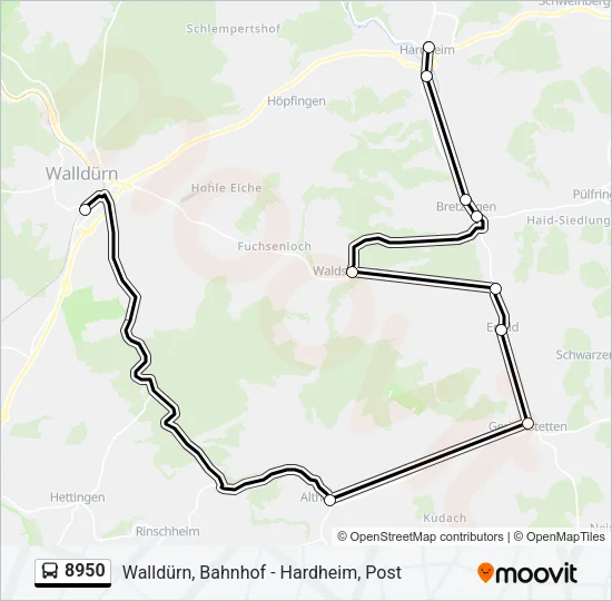 8950 Bus Line Map