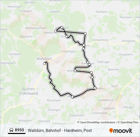 8950 Bus Line Map