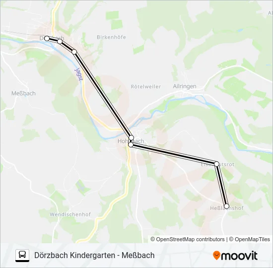 Автобус DÖRZBACH KINDERGARTEN - MEßBACH: карта маршрута