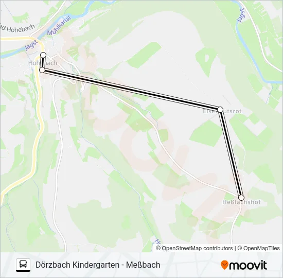 Автобус DÖRZBACH KINDERGARTEN - MEßBACH: карта маршрута