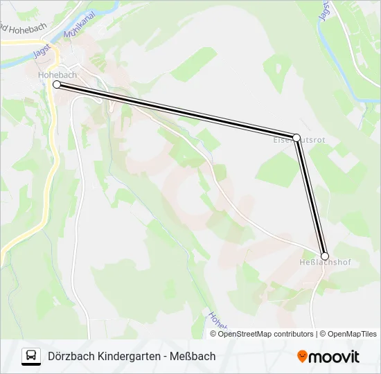 Автобус DÖRZBACH KINDERGARTEN - MEßBACH: карта маршрута