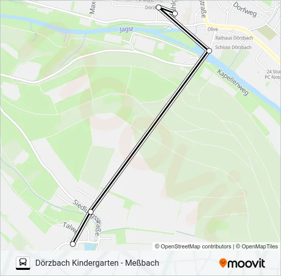 Автобус DÖRZBACH KINDERGARTEN - MEßBACH: карта маршрута