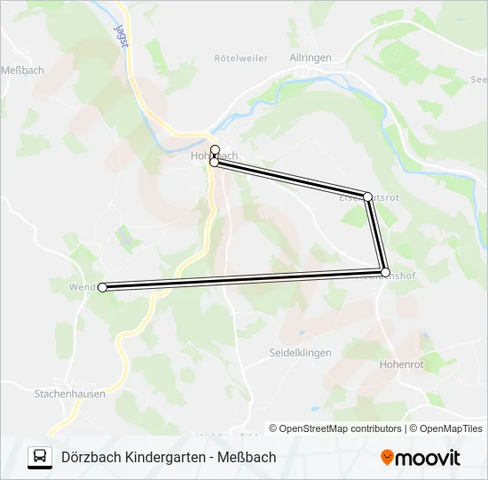 Автобус DÖRZBACH KINDERGARTEN - MEßBACH: карта маршрута