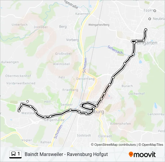 1 Bus Line Map
